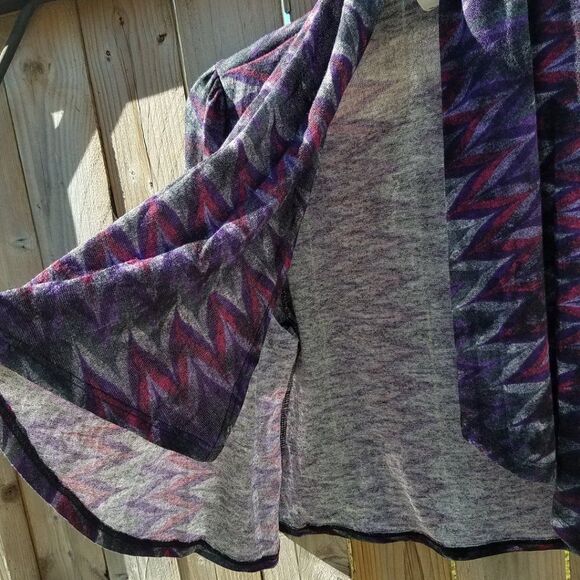 Cardigan Sweater Purple Multi Juniors Small - Picture 3 of 13